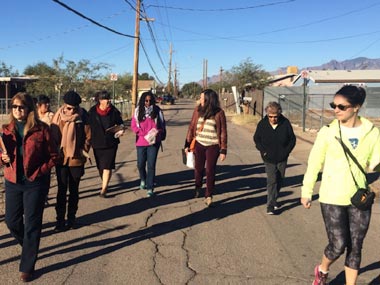 Living Streets Alliance conducts a Walk and Talk Workshop in a Tucson neighborhood