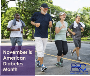 PRC logo on American Diabetes Month graphic