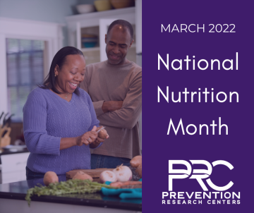 PRC logo on graphic for National Nutritional Month March 2022